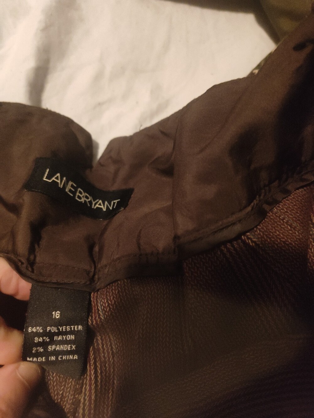 Lane Bryant Brown Stretch-Twill Women Pants